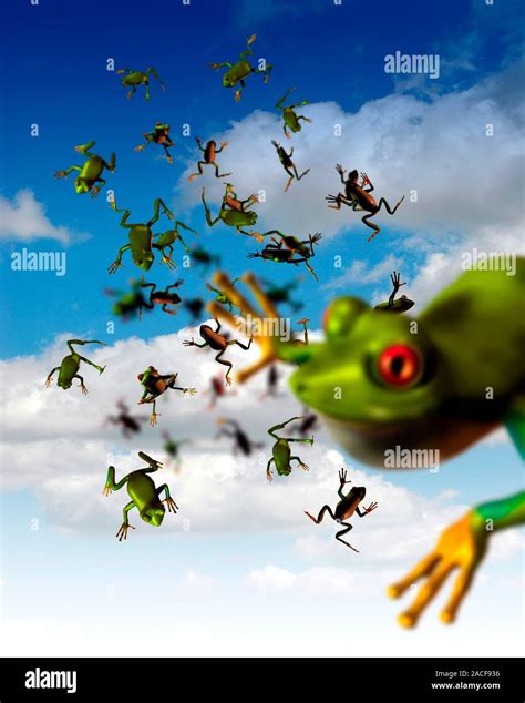 Raining Frogs Computer Artwork This Image Depicts The Meteorological