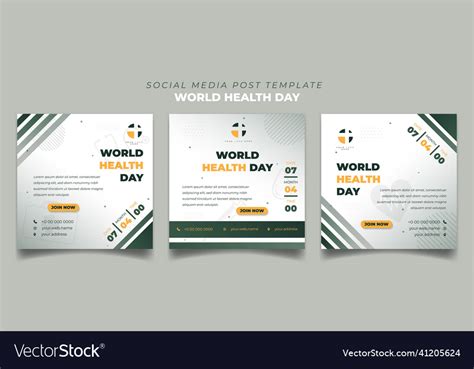 Set Of Square Social Media Post Template Vector Image