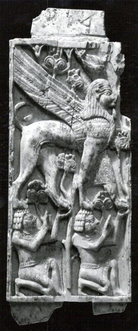 Furniture Plaque Carved In Relief With A Striding Falcon Headed Winged