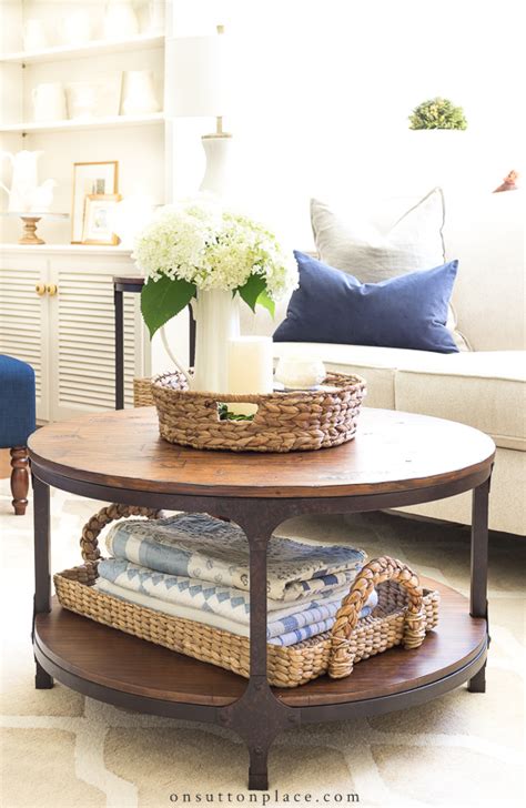 When shopping we consider the price and how it will look in our homes. Simple Round Coffee Table Styling Ideas | On Sutton Place