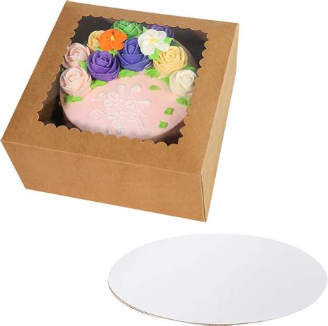 8x8x4inch Large Cake Boxes And Boardsbrown Tall Sturdy Bakery Boxes