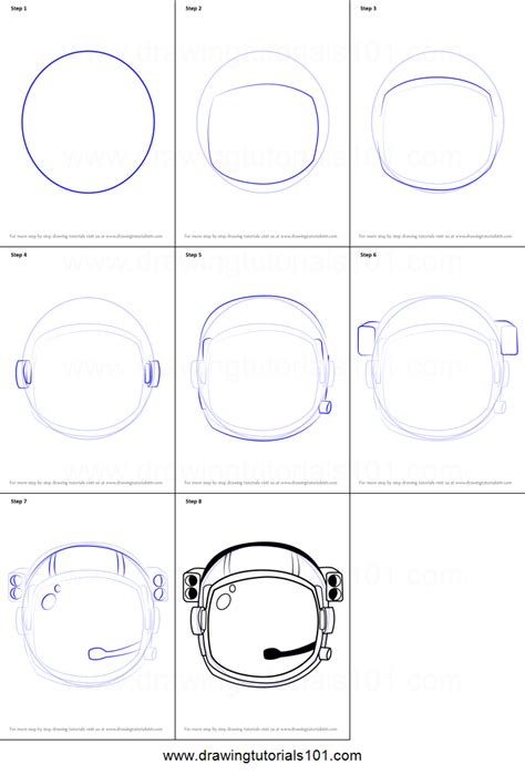 How To Draw An Astronauts Helmet Printable Step By Step Drawing Sheet