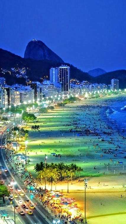 plaja copacabana noaptea rio de janeiro brazilia america de sud vacation places dream