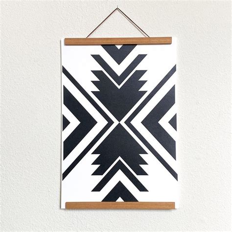 Black And White Aztec Art Print 13” X 19” Aztec Art Art Prints Prints