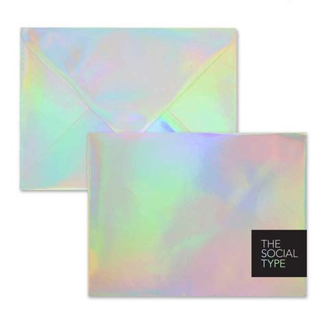 Silver Hologram Envelope Set Notecard Set Envelope Hologram