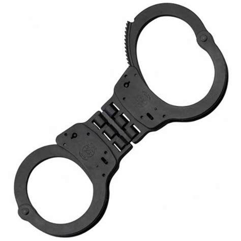 Handcuffs hinged handcuffs police handcuffs double lock professional grade metal steel handcuffs with keys. Smith & Wesson SWC300B Hinged Handcuff, Blue