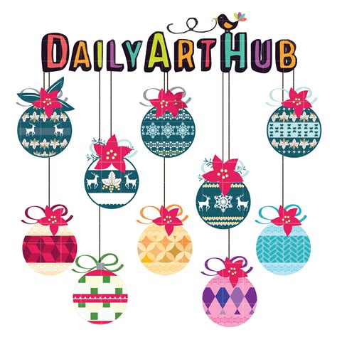 Christmas Balls Clip Art Set Daily Art Hub Graphics Alphabets And Svg