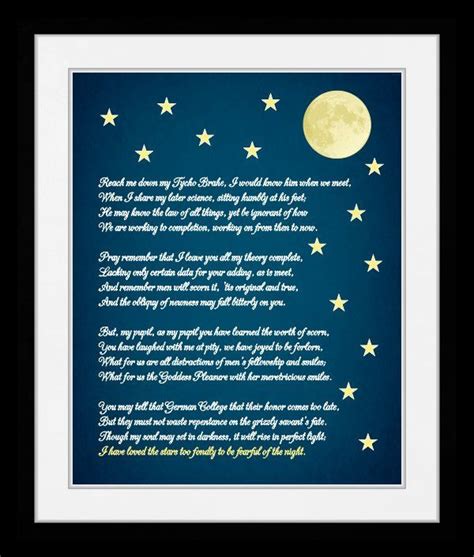 I Have Loved The Stars Too Fondly Wall Art Home Decor Poem Art Prints