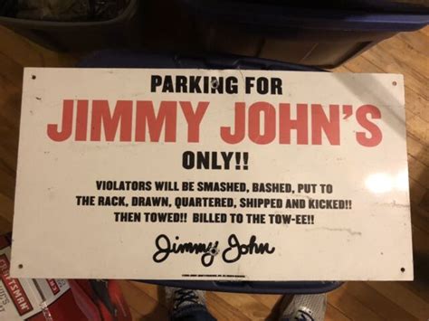 Jimmy Johns Sign Ebay