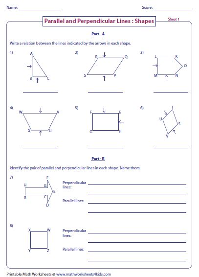 Parallel And Perpendicular Lines Proofs Worksheet