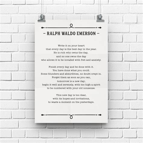 Ralph Waldo Emerson Quote Write It On Your Heart Poetry Etsy