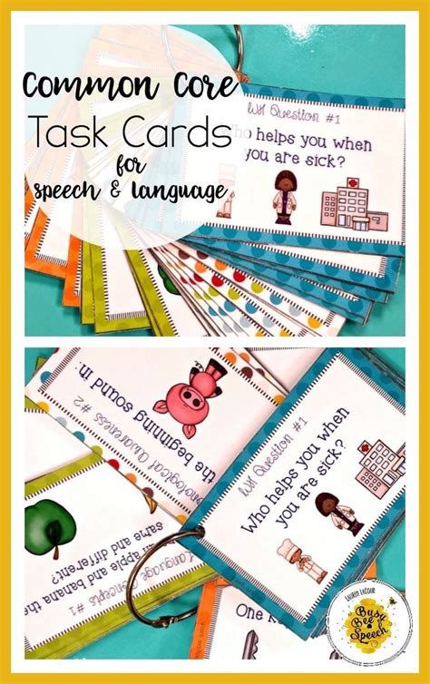 Common Core Task Cards For Speech Therapy K 2 Speech Therapy