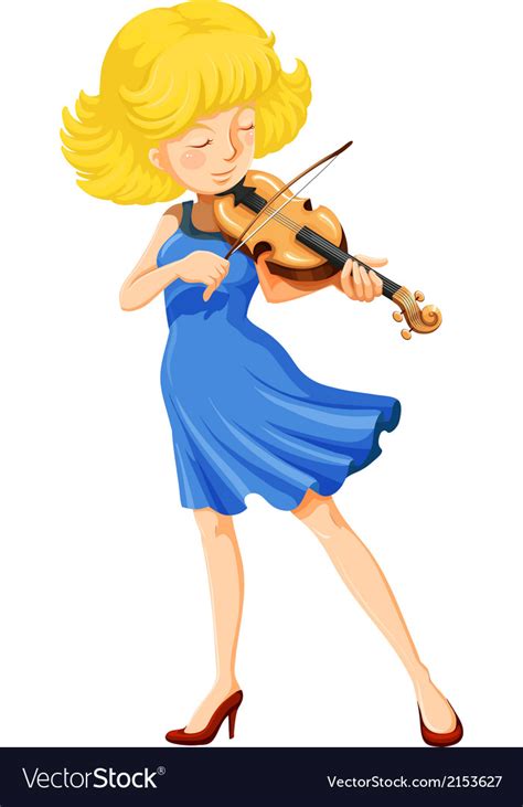 A Pretty Girl Playing The Violin Vector Art Download Vectors 2153627