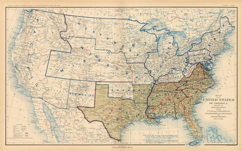 Civil War Atlas Plate 171 Map Of The United States Of America Showing