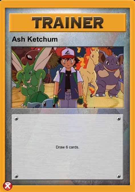 Ash Ketchum Trainer Card Pokemon Cards My Pokemon Pokemon