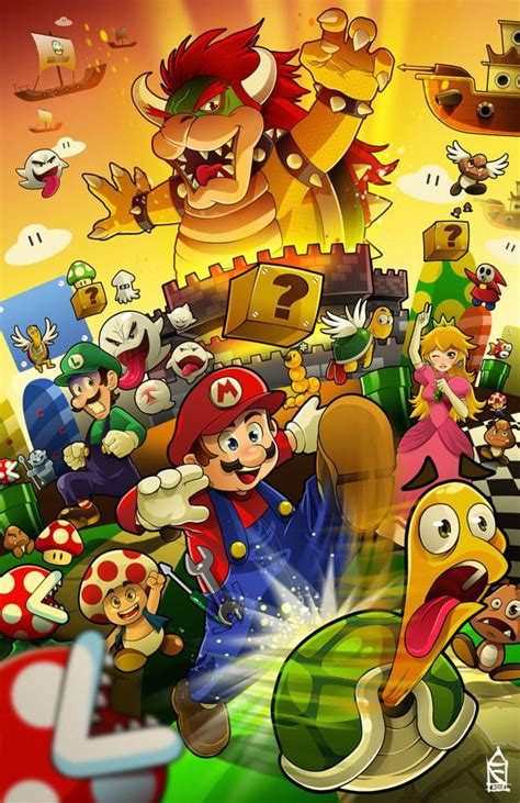 Games Fanart By Fabiano Santos Via Behance Super Mario Bros Games Super Mario Brothers Super