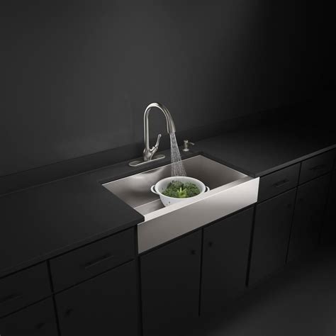 Hundred years or even more back from now, these sinks were massively popular, and they the vibe is even stronger now than the past, and the modern sinks have been more attractive and sophisticated. KOHLER Lyric Farmhouse Undermount Apron Front Stainless ...