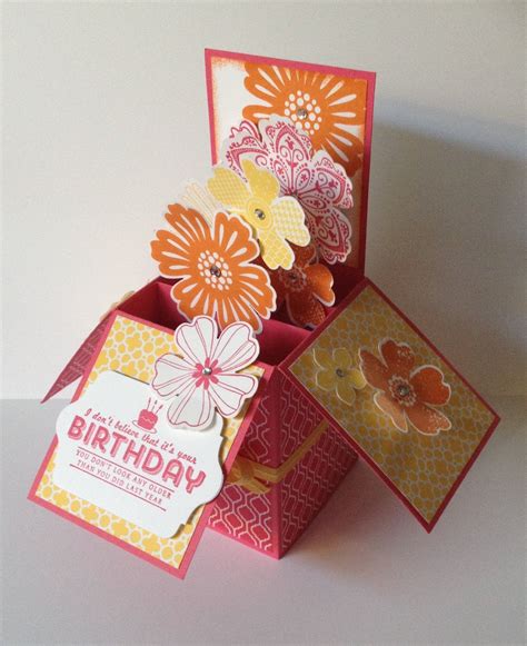 3d Folding Box Card With Tcard Insert Using Stampin Up Products