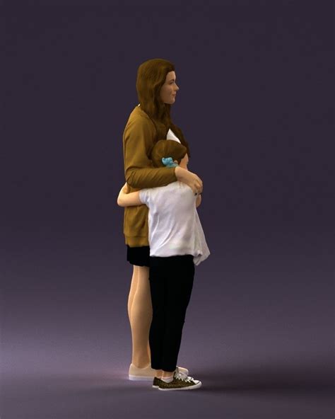mom with daughter 0600 3d model cgtrader