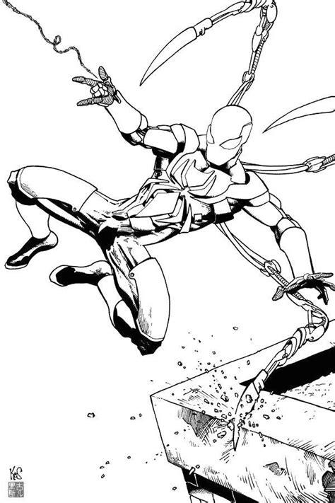 Iron Spider Coloring Pages Outline Free Printable Coloring Pages