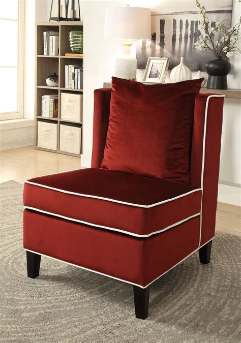 Charlie captivating white leather chair. ACME Ozella Accent Chair in Red Velvet | Walmart Canada
