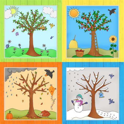 Jahreszeitenbäume Komplettpaket Frau Locke Jahreszeiten Kalender