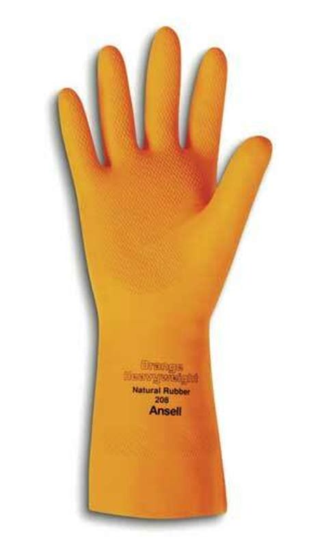 Ansell 208 9 Orange Heavyweight Natural Rubber Latex Immersion Glove
