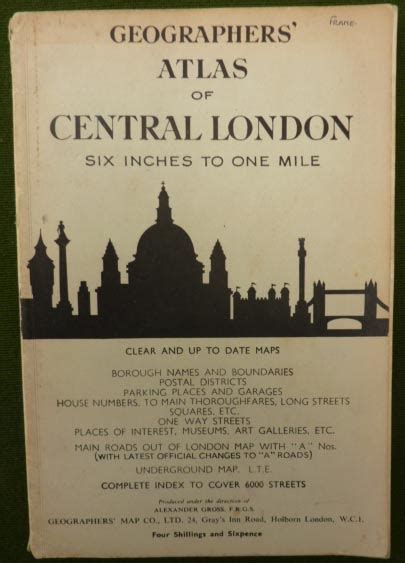 Priory Antiques Geographers Atlas Of Central London