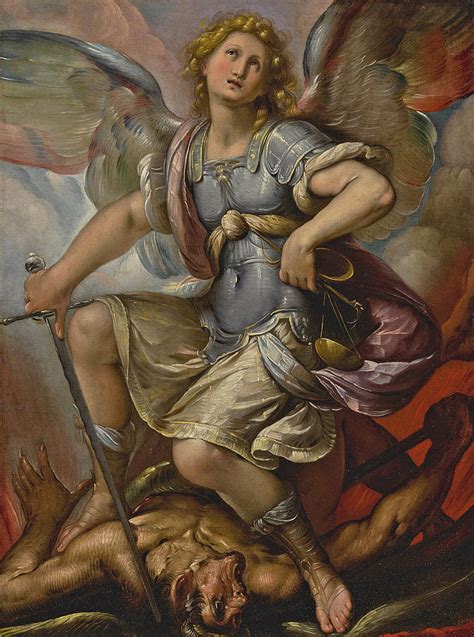 Saint Michael Archangel Painting By Studio Of Giulio Cesare Procaccini