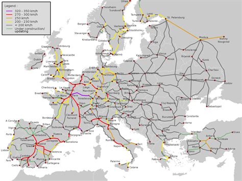 High Speed Rail Map Europe Online Map Around The World