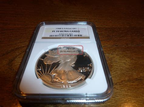 1988 S Ngc 70 Ultra Cameo Proof Silver American Eagle One Dollar Coin