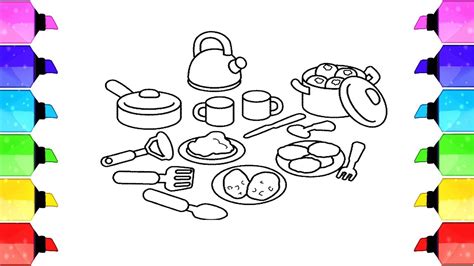 Drawings of cooking utensils  How to draw kitchen cooking utensils