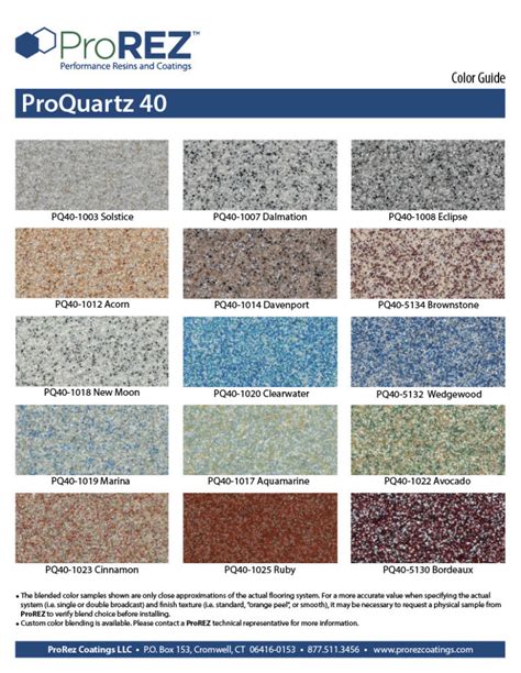 Epoxy Flooring Color Charts And Specifications Midwest Epoxy Flooring