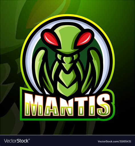 Mantis Mascot Esport Logo Design Royalty Free Vector Image