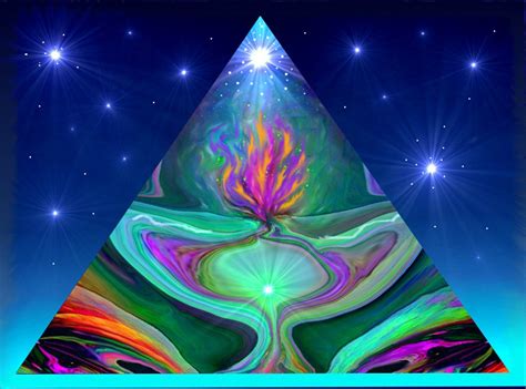 Energy Art Pyramid Violet Flame Abstract Art Reiki Print Mystic