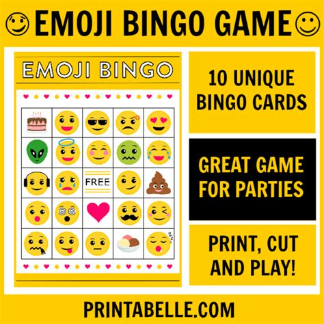 Free Emoji Bingo Printable Free Printable