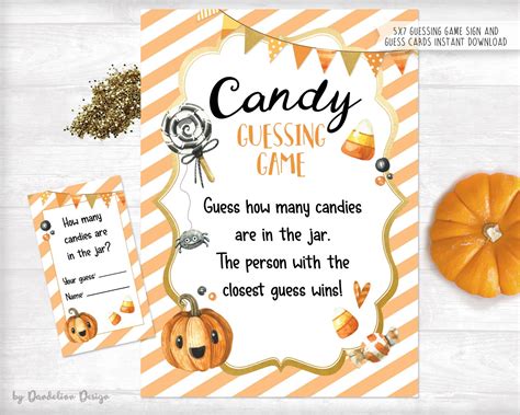 Printable Candy Jar Guessing Game Halloween