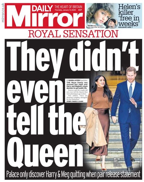 Newspaper Headlines Bombshell After Harry And Meghan Quit Harry