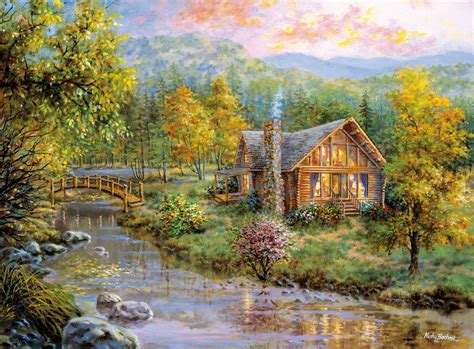 We did not find results for: Peaceful Grove by Nicky Boehme ~ cabin in autumn woods on ...