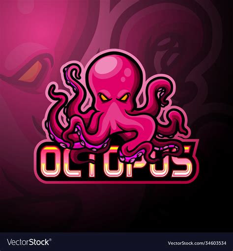 Octopus Esport Logo Mascot Design Royalty Free Vector Image