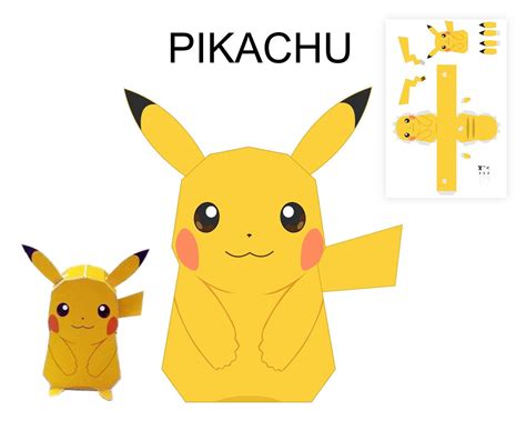 Pikachu 3d Papercraft Pikachu Pdf Template Pikachu Diy Origami