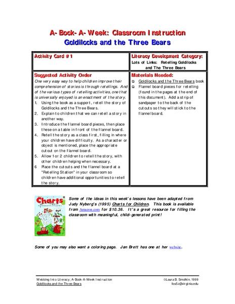 Goldilocks and the Three Bears Lesson Plan for Kindergarten - 1st Grade