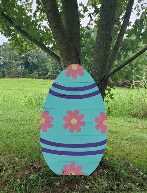 Giant Wooden Easter Egg 4 Ft Easter Egg Yard Decor Easter Etsy Canada