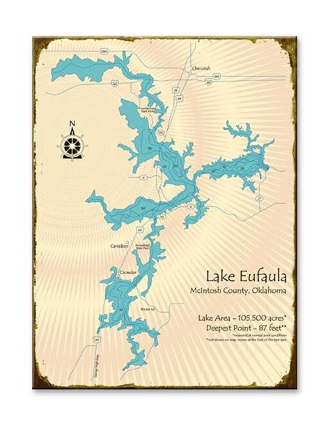 Map Of Lake Eufaula Oklahoma Maping Resources
