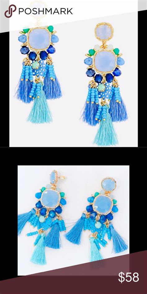 Nwt Lilly Pulitzer Earrings Stunning Sea Salt Blue Lilly Pulitzer