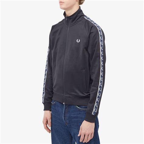 fred perry contrast tape track jacket navy end