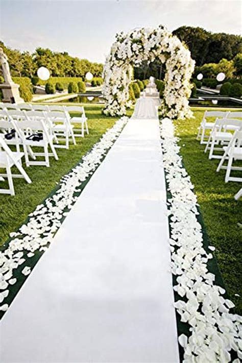 White Aisle For Wedding Rose Petals Aisle Runner Wedding Wedding