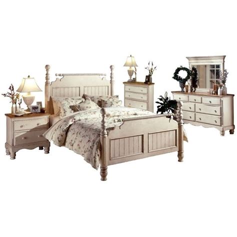 hillsdale wilshire  piece bedroom set  antique white xs