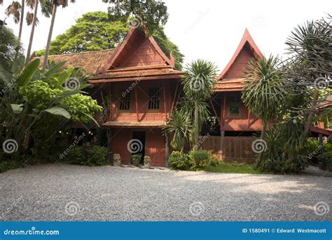 Traditional Teak Thai House Stock Image Image 1580491