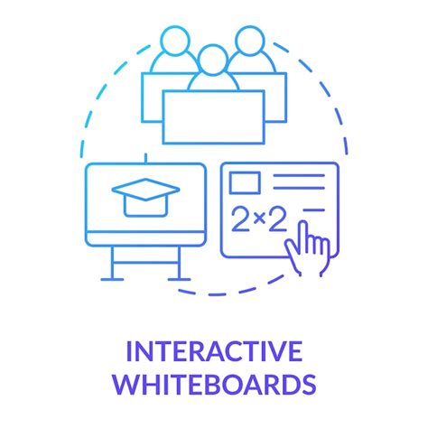 Premium Vector Interactive Whiteboards Blue Gradient Concept Icon
